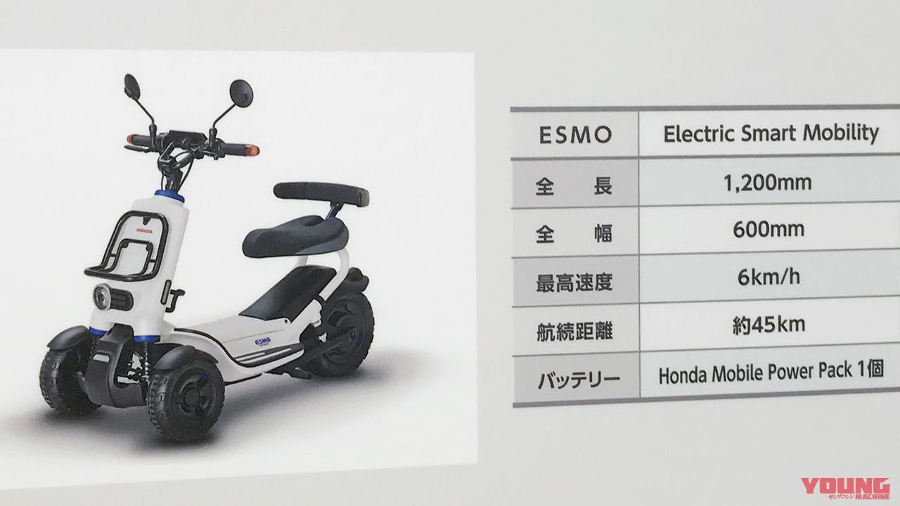 ホンダの新作ev Esmoコンセプトはこのデザインで原付版も欲しい Webヤングマシン 最新バイク情報