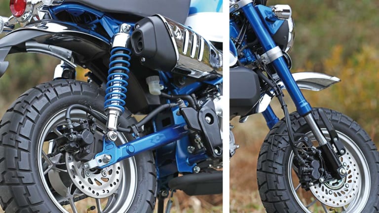 '19ホンダモンキー125 ブレーキ サスペンション|’19ホンダモンキー125詳細解説【レーシング女子・岡崎静夏の試乗インプレ、その前に】