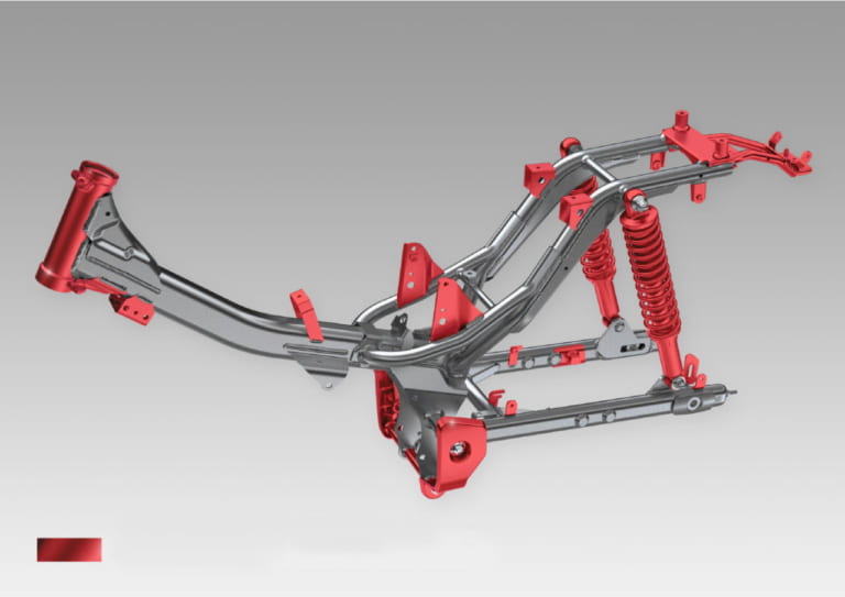 CT125ハンターカブのフレーム|【映像】CT125ハンターカブはどんな乗り味? スーパーカブC125とスペック比較で予想してみる