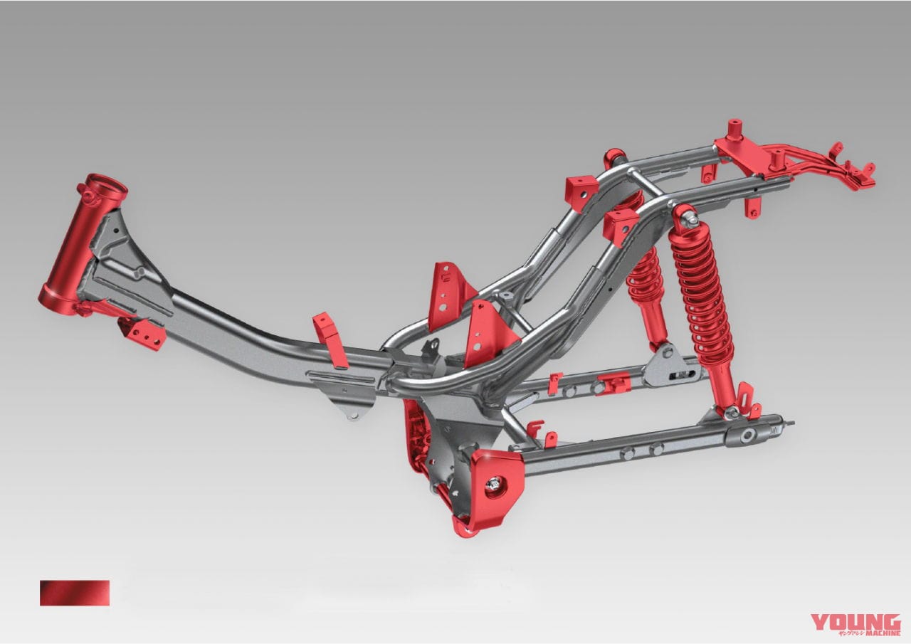 CT125ハンターカブのフレーム|【映像】CT125ハンターカブはどんな乗り味? スーパーカブC125とスペック比較で予想してみる