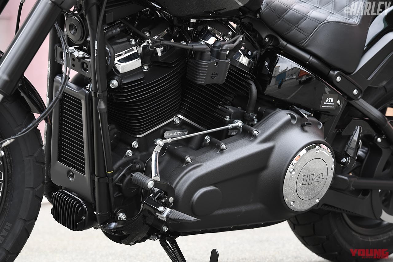 RTB Motorcycle ファットボブ114カスタム エンジンまわり|ハーレーカスタム・ソフテイル最新クラブスタイル【RTBモーターサイクル×2】