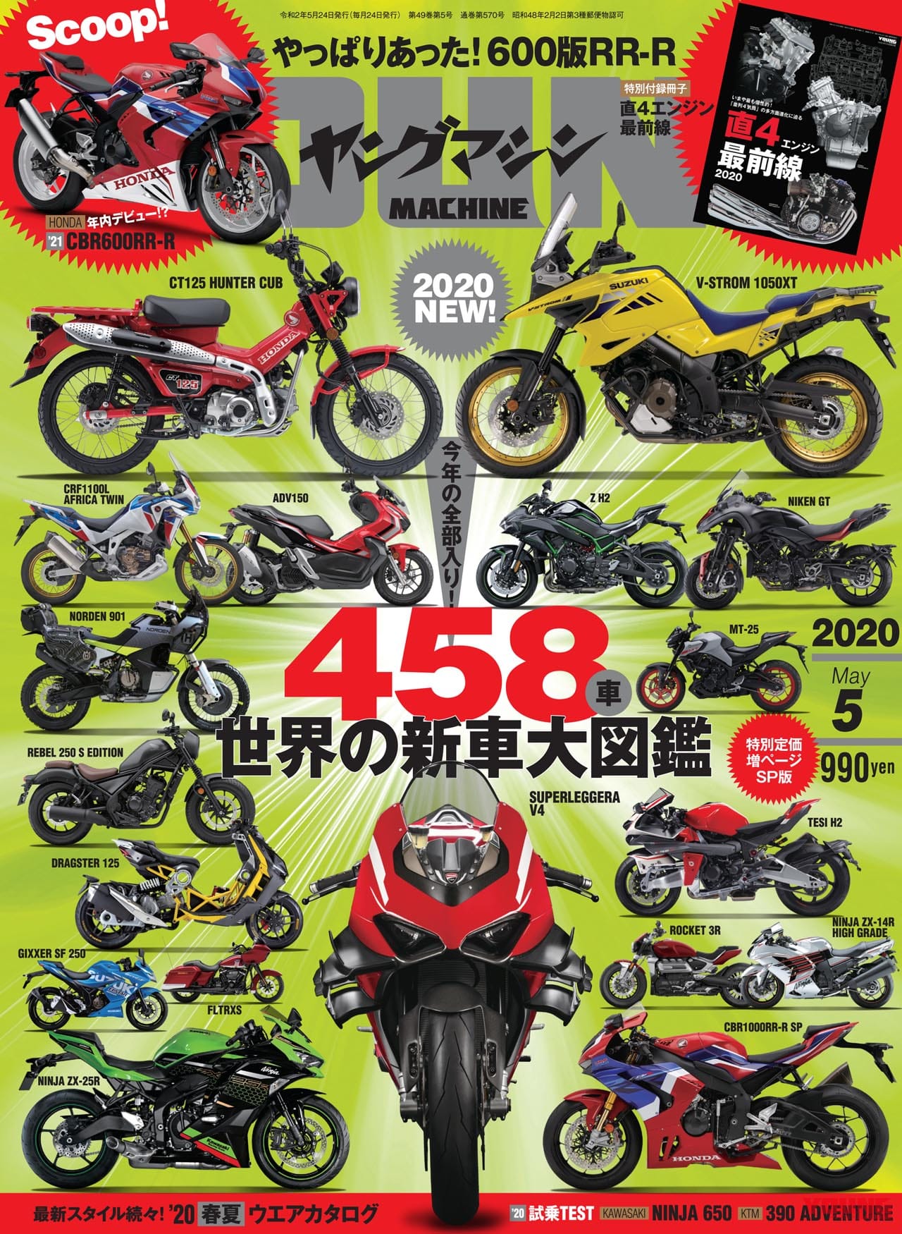 ヤングマシン2020年5月号の見どころ【今年の全部、458車】世界の新車大