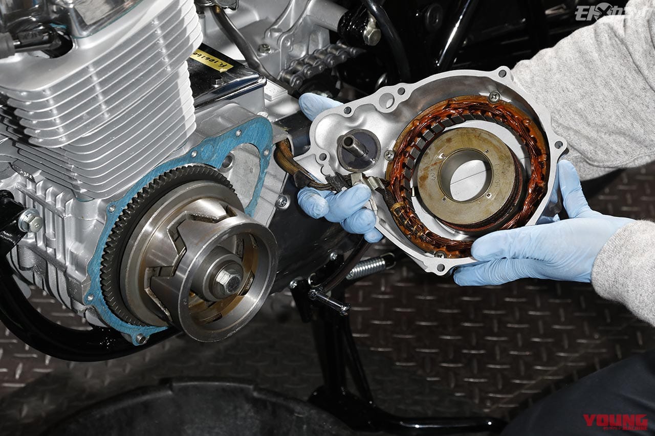 CB750K フィールド/ ステーターコイルの配線交換|電気系部品の経年劣化を制してCB750Kライフを楽しく【闇矢屋クオリティを体感】