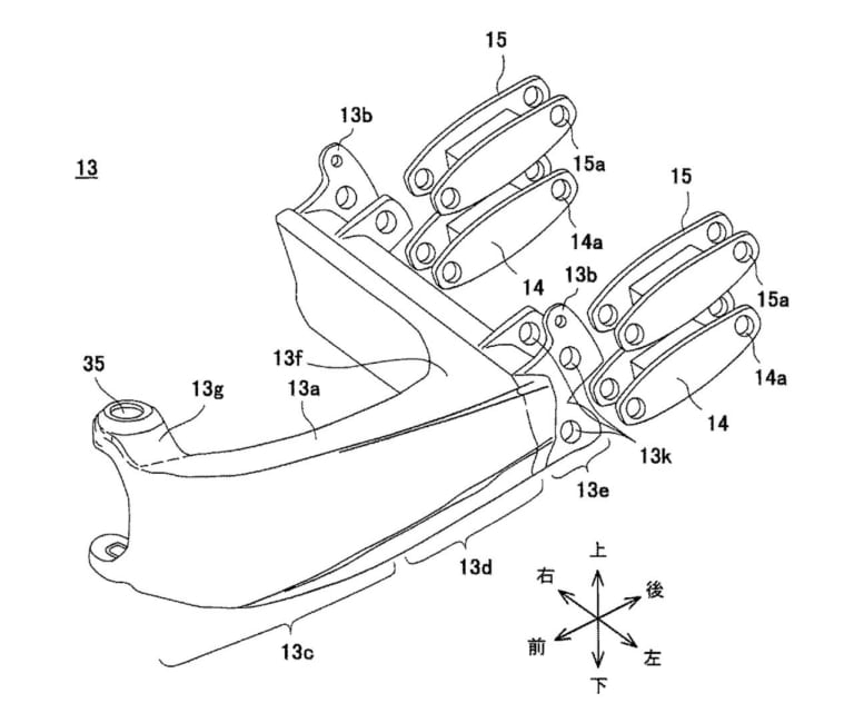 カワサキの公開特許図|ビモータが新プロジェクト!! 謎のリンケージ写真をSNSで公開