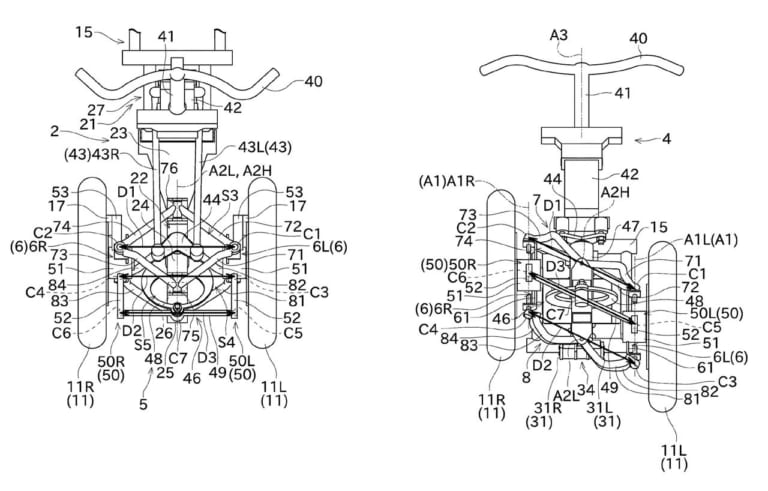 カワサキの公開特許図|ビモータが新プロジェクト!! 謎のリンケージ写真をSNSで公開