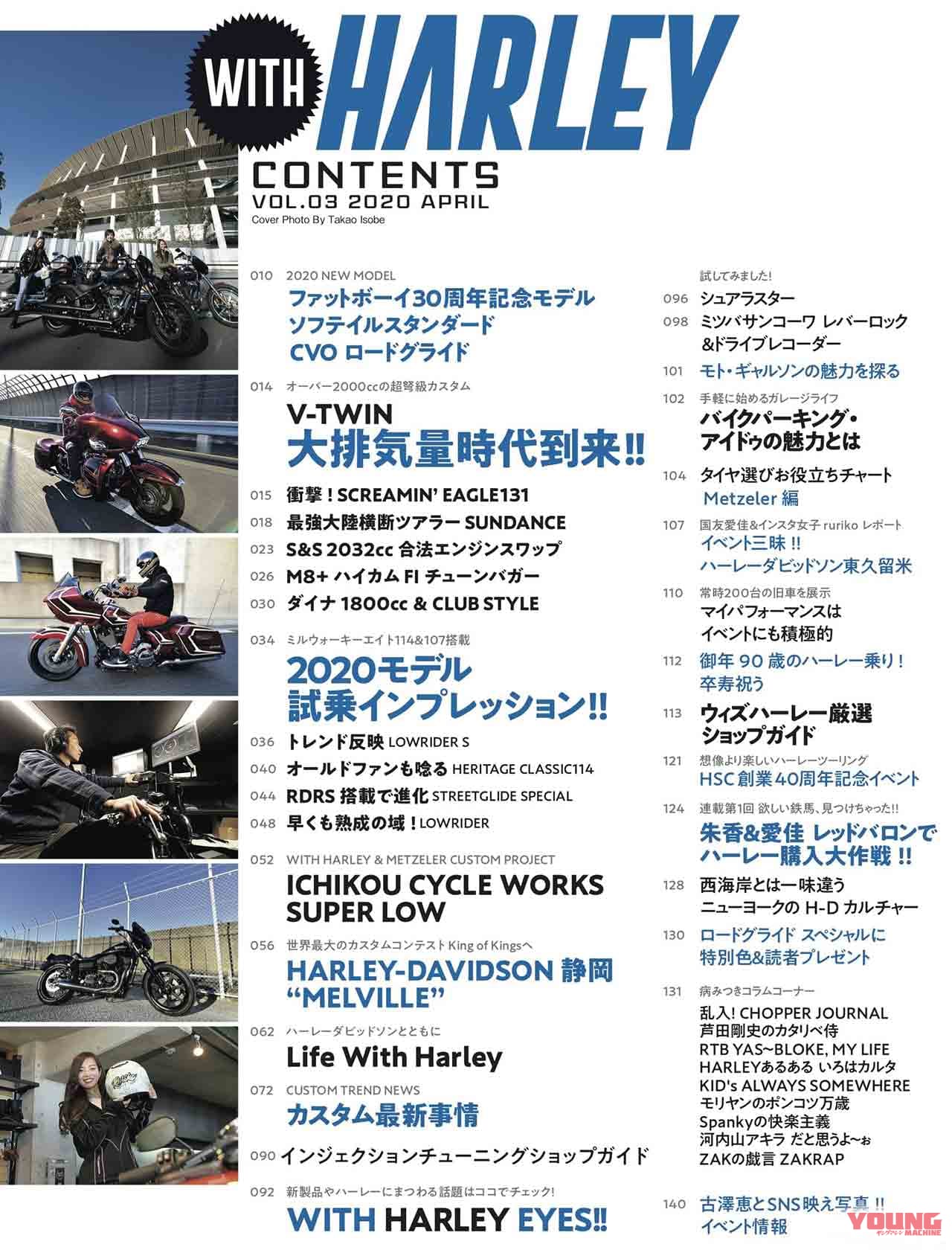 WITH HARLEY(ウィズ・ハーレー)vol.3|2000cc超の怪物カスタム試乗などハーレー最新情報丸わかり【WITH HARLEY vol.3発売】