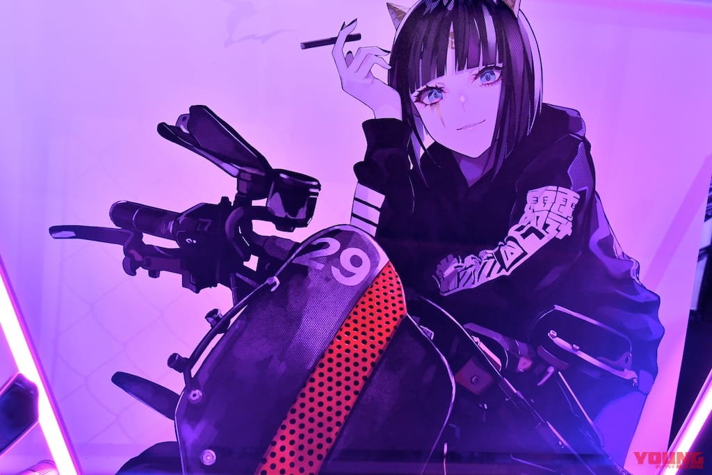 人気イラストレーターlamの初個展 目と雷 に 強酸性雨に打たれたsfバイク展示 Webヤングマシン 最新バイク情報 人気イラストレーターlamの初個展 目と雷 に 強酸性雨に打たれたsfバイク展示 Webヤングマシン 最新バイク情報