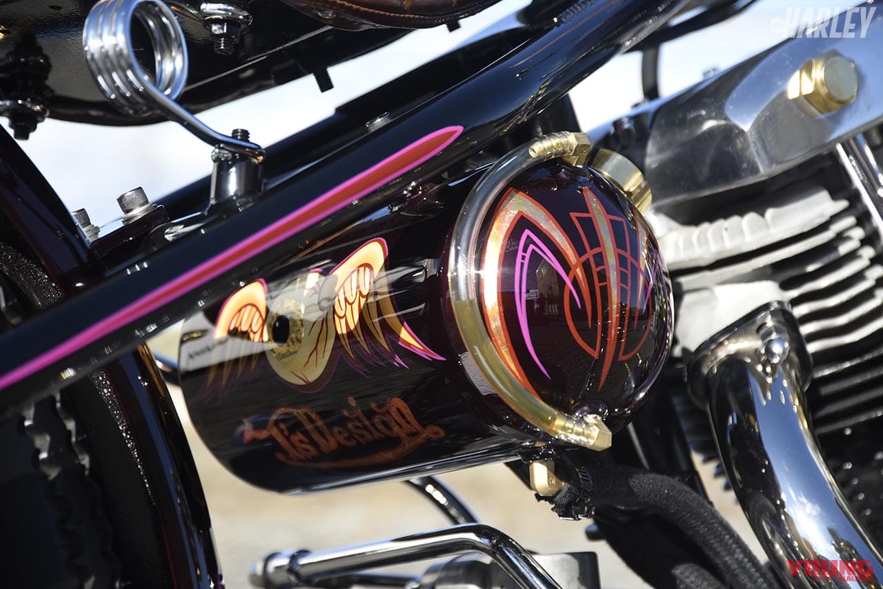 バレルスチールオイルタンク|こだわりのペイントを施したショベルリジットスプリンガー【ハーレーカスタムNEWS】