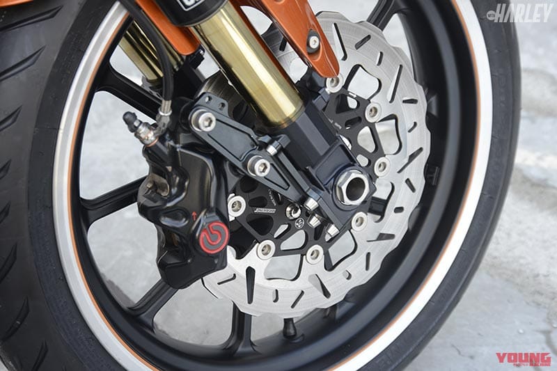 ブレーキング製フロントブレーキローター|ハーレースポーツスター883スーパーロー カスタムプロジェクト 後編【一国サイクルワークス】
