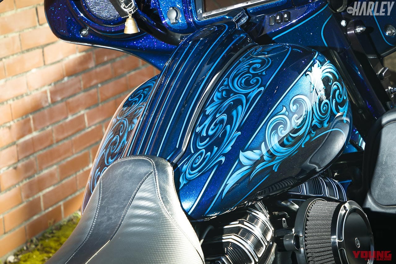 シュアショット FLHXSE CVO STREETGLIDE タンク|カムを1本化したシュアショットのハーレーバガーカスタム【HRCS2019栄冠の実力】