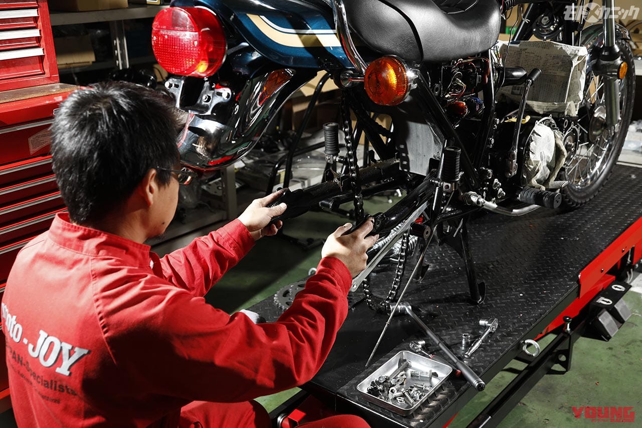 モトジョイ「とことん整備」スイングアームピボット|絶版バイク整備の要・”首”と”腰”を中心に徹底チェック【モトジョイ とことん整備】