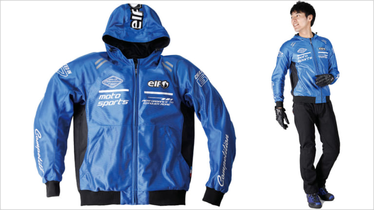 エルフ ソリトメッシュパーカー EJ-S104|’20春夏最新ライディングウェア:エルフ【フランスらしく爽やかな青で演出】