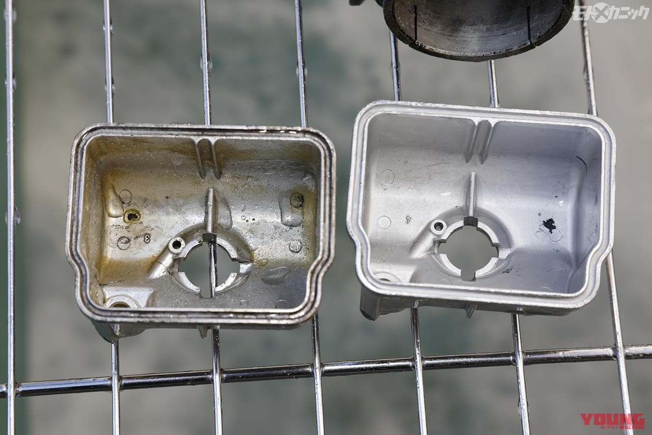 EZブラストによる重曹ブラストでキャブレタークリーンナップ|重曹を使った「EZブラスト」でキャブレターを徹底洗浄【湯通しで残留メディアがガス化】