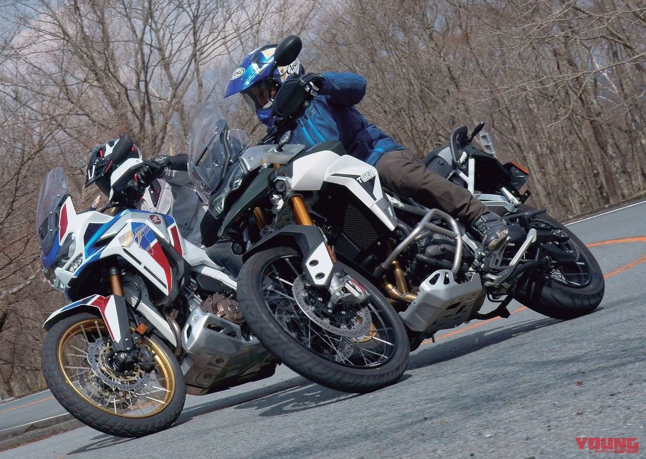 日英アドベンチャーテスト トライアンフ タイガーvsアフリカツイン 前編 Webヤングマシン 最新バイク情報