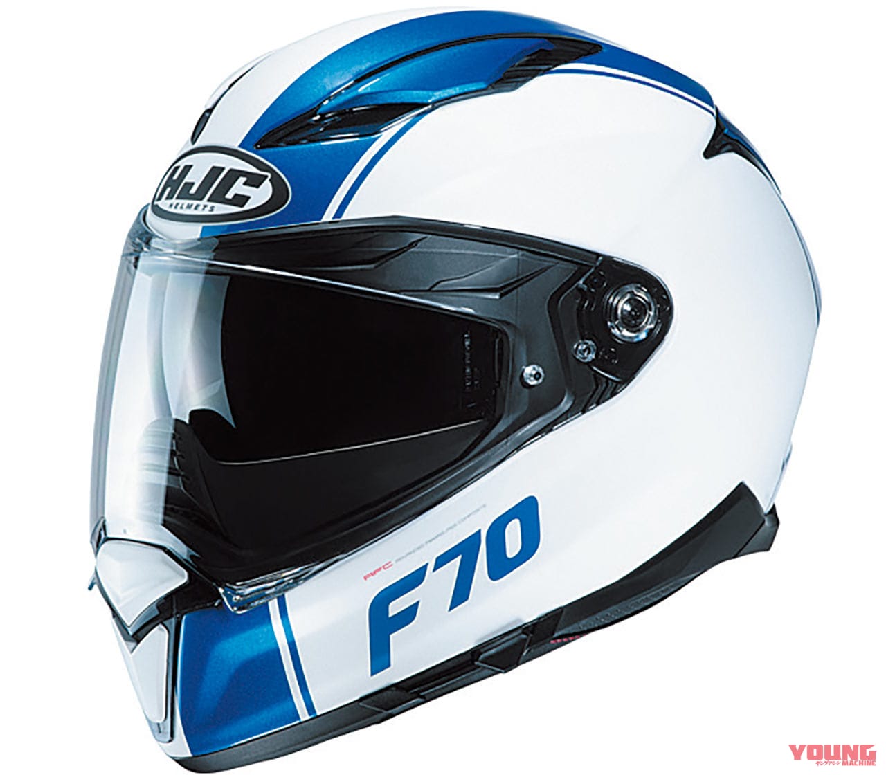 ’20 最新ヘルメット〈HJC〉F70【大型ブレスガード＆開閉式サンバイザー】│WEBヤングマシン｜新車バイクニュース
