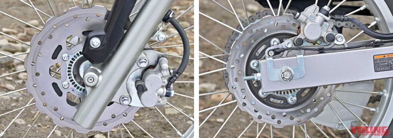 カワサキKLX230の前後ブレーキローター|KLX230/CRF250L/セロー250FE徹底比較【#3/6 操作系 etc.】