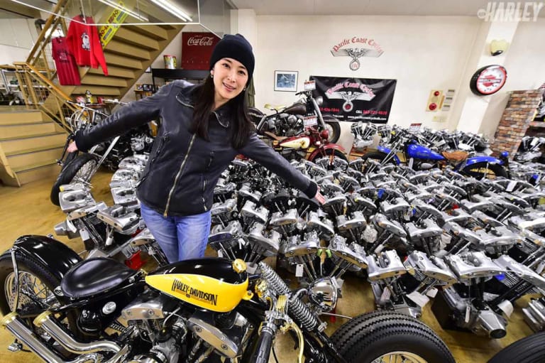 人気モデル・朱香が訪ねる初めてのビンテージハーレーショップ：遠藤