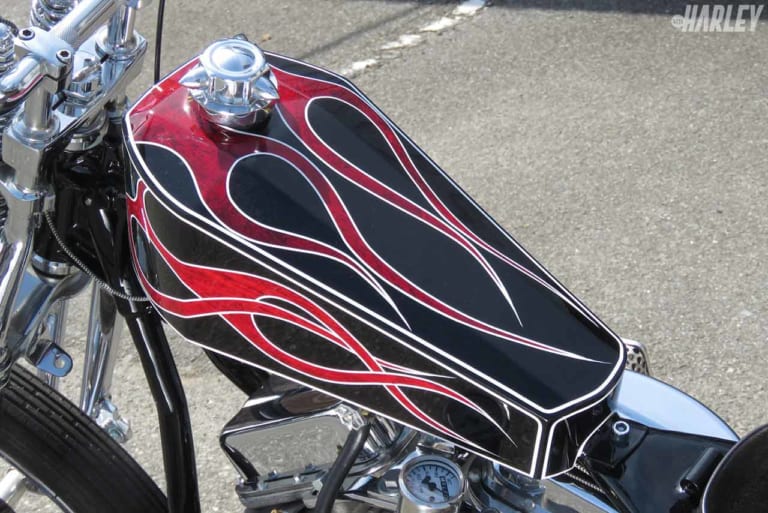 往時の時代考証がなされたパンヘッドカスタムチョッパー【ハーレー