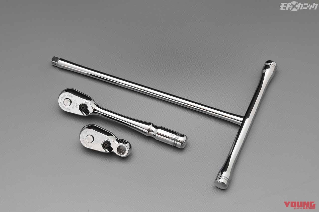 ネプロス 6.3sq.T形ハンドル NBHT2、ラチェットハンドル NBR290、スタッビラチェットハンドル NBR290H|KTCネプロス6.3sq.ソケットで体感するシブイチの魅力〈極短ビットで能率アップ〉