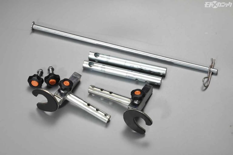 メンテナンススタンド ガレージレボ STDショートタイプ|安定安心のメンテナンススタンド、アップ状態で前後左右に自由自在〈ガレージレボ〉