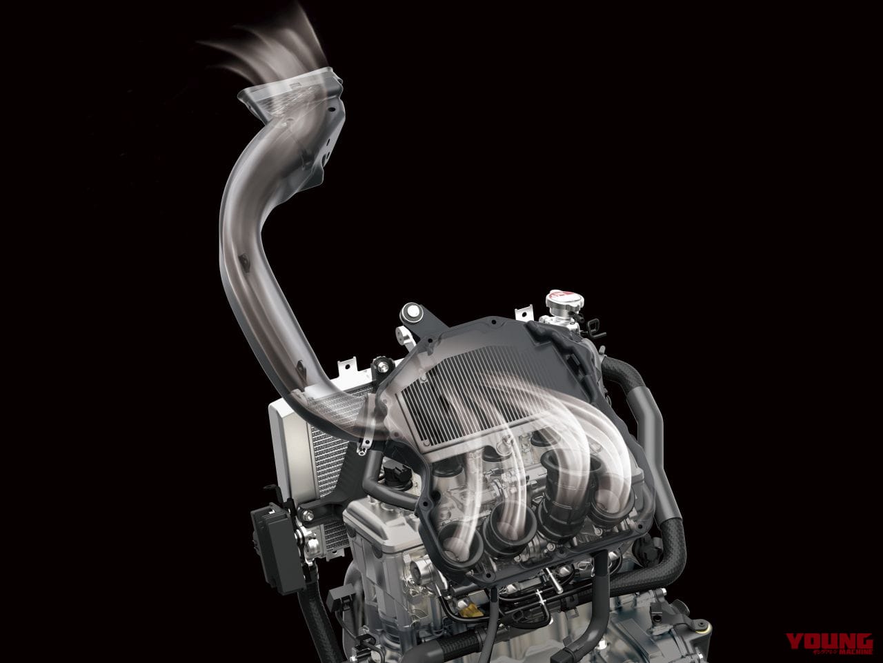 |ニンジャZX-25R 官能スクリーミング直4エンジンはクラス最強45ps/ラムエア46ps