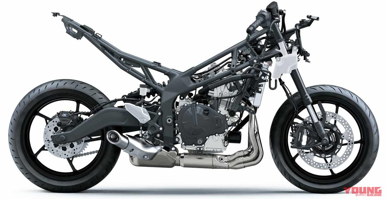 カワサキ ニンジャZX-25R|ニンジャZX-25Rの車体は”初物&最強”尽くし【1クラス上のフレーム、サス、ブレーキ】