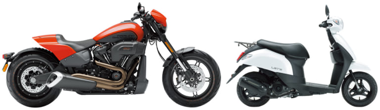 ハーレーダビッドソン FXDR114/スズキ レッツ|’20モデル スペックベストテン〈車体寸法編〉【全長の差なんと1m以上!】