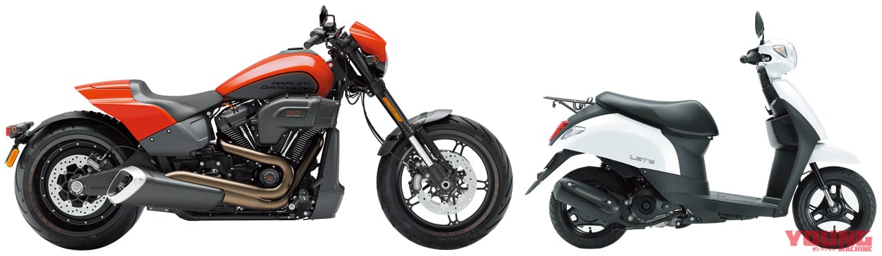 ハーレーダビッドソン FXDR114/スズキ レッツ|’20モデル スペックベストテン〈車体寸法編〉【全長の差なんと1m以上!】