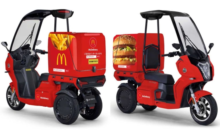 アイディア AAカーゴ α4「マックデリバリーサービス」仕様|電動3輪バイク「アイディア AAカーゴ」がマクドナルドに本格導入! 2020年内に120店舗へ展開