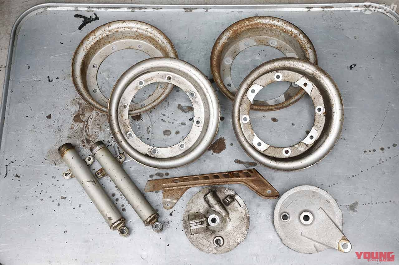 |ヤマハ旧車チャピィをバラしてパーツ再塗装【エンジンカバーはガンコート|カーベック】