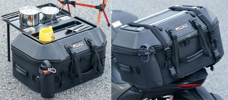 モトフィズ キャンプテーブルシートバッグ試用インプレ【上面がテーブルに早変わり】|モトフィズ キャンプテーブルシートバッグ試用インプレ【上面がテーブルに早変わり】