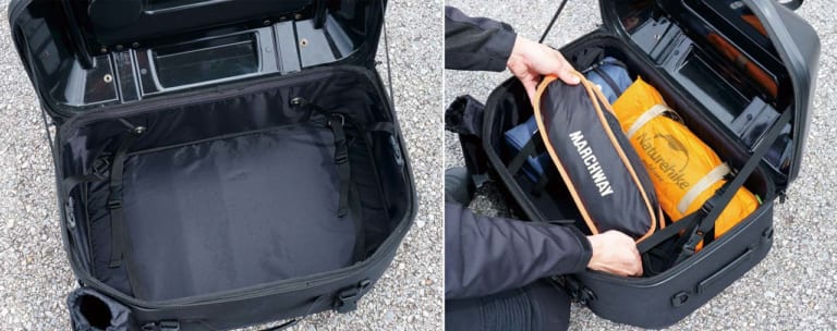 モトフィズ キャンプテーブルシートバッグ|タナックス|モトフィズ キャンプテーブルシートバッグ試用インプレ【上面がテーブルに早変わり】