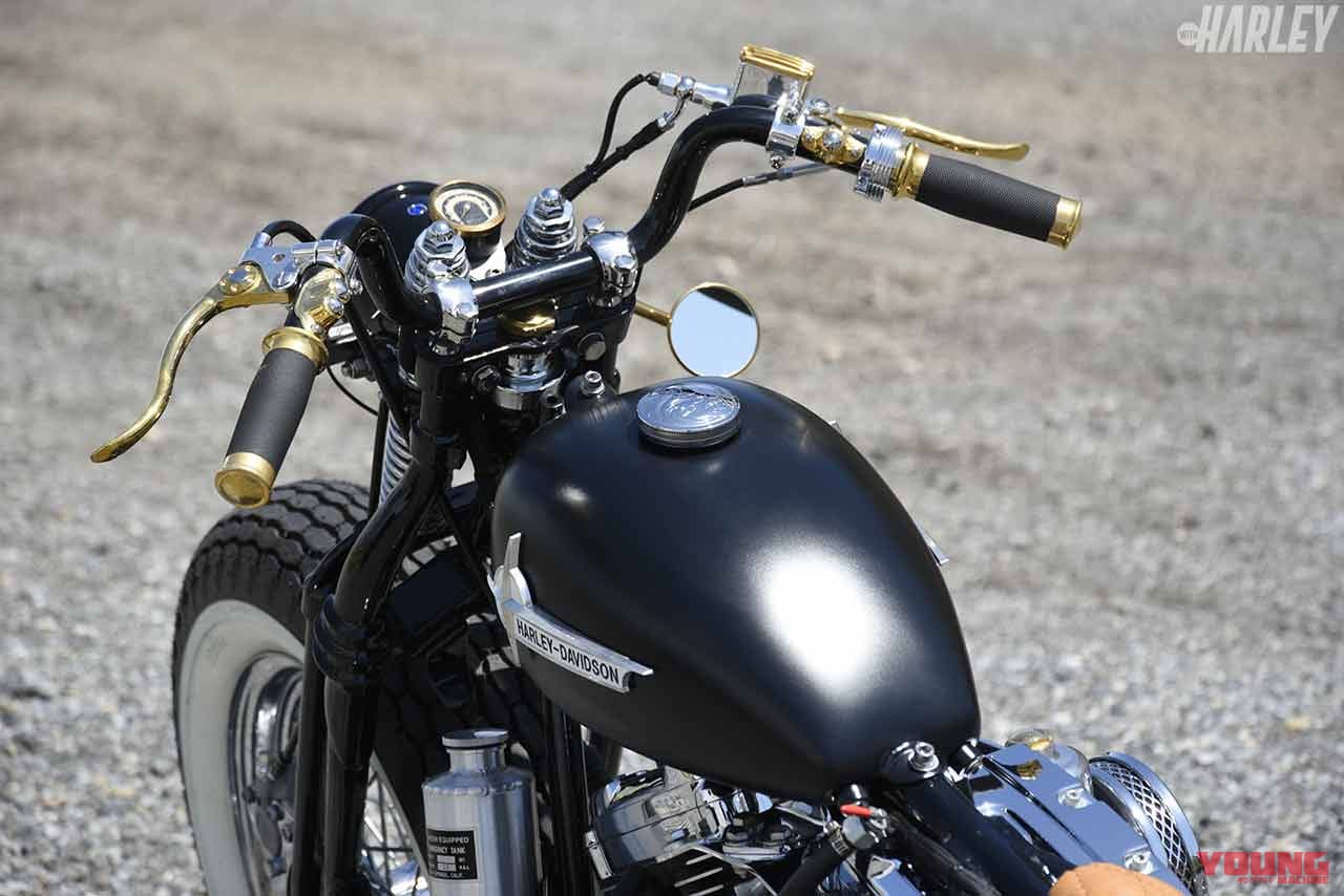 |女性ライダー向けのコンパクトなハーレークラシックボバーカスタム〈遠藤自動車サービス〉