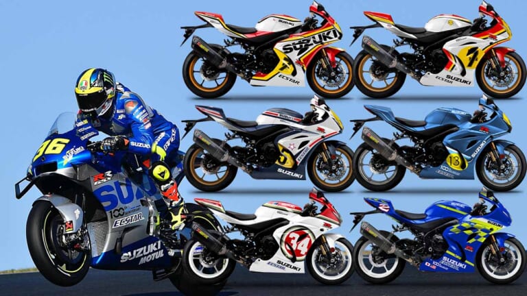 スズキ 6人のチャンピオン伝説をGSX-R1000Rに！ 伊で歴代王者のレプリカ×7が登場 | WEBヤングマシン｜最新バイク情報