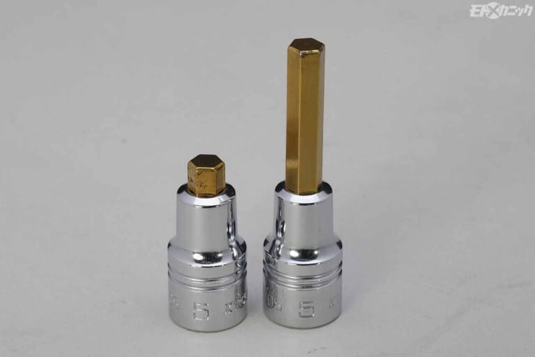 ネプロス 6.3sq.ヘキサゴンビットソケット NBT2-05とネプロス 6.3sq.スタッビヘキサゴン ビットソケットNBT2-05SS|チョイ古輸入車・BMW K100RS快適メンテナンス〈ネプロス6.3sq.シブイチ〉