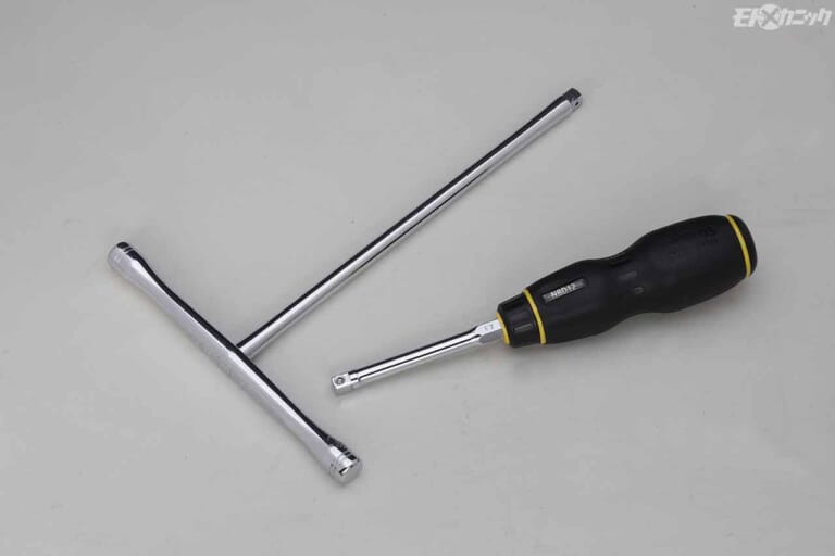 ネプロス 6.3sq.ドライバ型ハンドル NBD12 とネプロス 6.3sq.T形ハンドル NBHT2|チョイ古輸入車・BMW K100RS快適メンテナンス〈ネプロス6.3sq.シブイチ〉