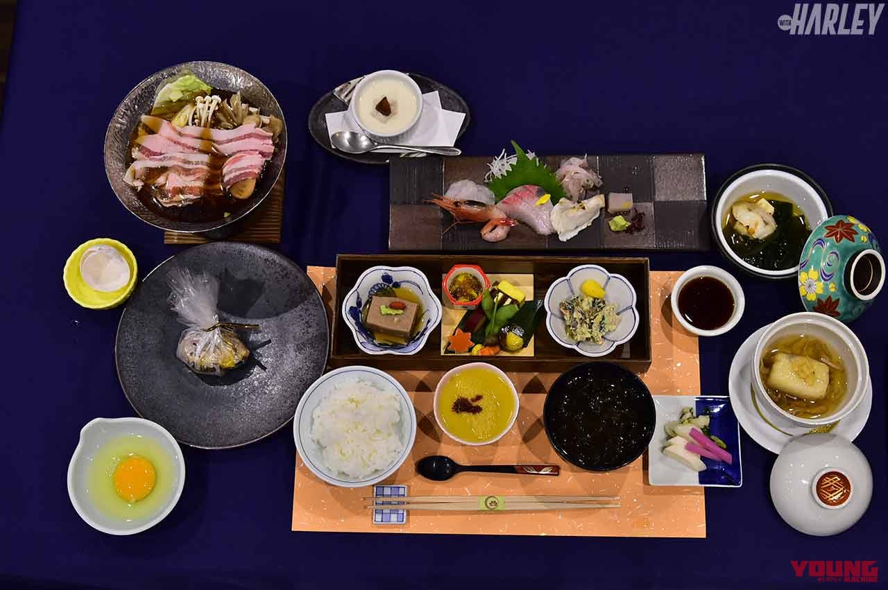 豪華な料理|SSTR2020:ハーレーを駆って日本列島縦断!目指すは千里浜なぎさドライブウェイ