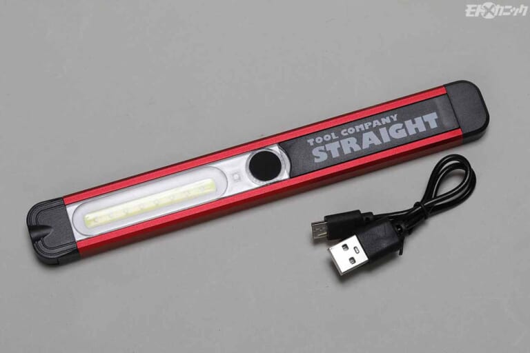 ストレート 充電式LEDライトスリム 38-960|薄暗い作業環境でのバイクメンテナンスがはかどる最新型LEDライト×3選〈ストレート〉
