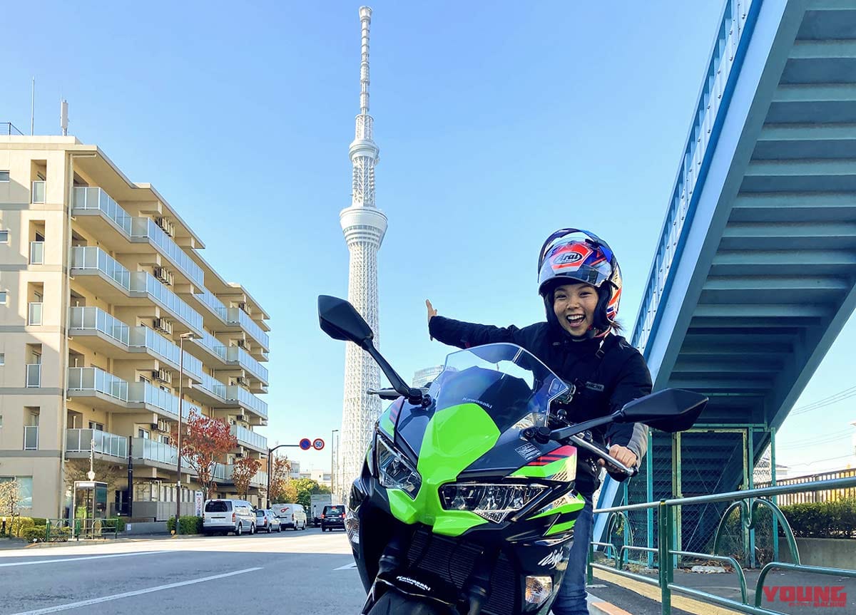 カワサキプラザで手軽にバイクレンタル バイクタレント岸田彩美が実際に借りてみた Webヤングマシン 最新バイク情報 カワサキプラザで手軽にバイクレンタル バイクタレント岸田彩美が実際に借りてみた Webヤングマシン 最新バイク情報
