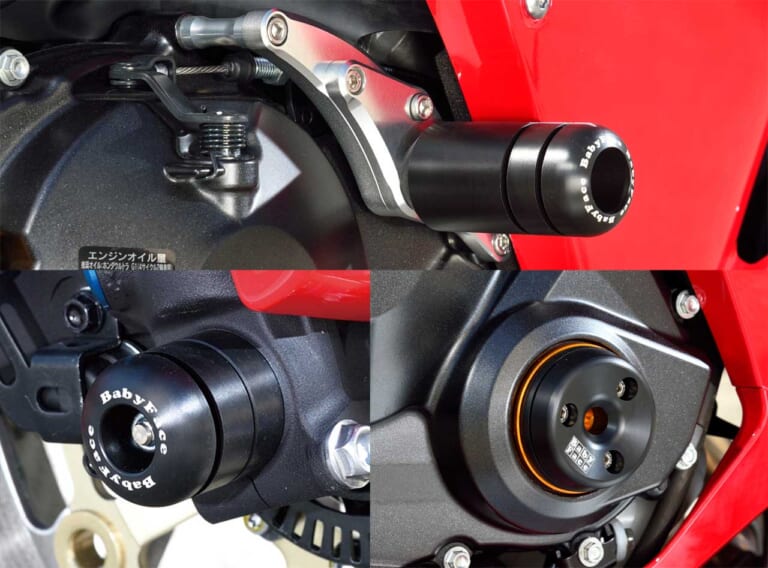 ベビーフェイスCBR600RR|フレームスライダー/アクスルプロテクター/タイミングホールプラグ|CBR600RRベビーフェイスカスタム【勝つための性能を引き出す最新パーツを装着】