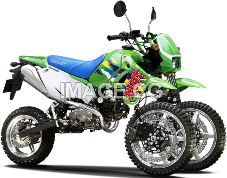 カワサキ KSR125 TYPE-3W|KSR|125cc|レジャーバイク|カワサキZ125プロベース・3輪バイク誕生の可能性やいかに!?【カスタムショーに謎の3輪車現る】