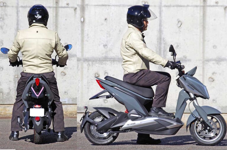 電動バイク アクセス スニーク77 ライディングポジション|精悍な容姿のトコトコ走り系電動バイク「アクセス スニーク77」試乗インプレッション