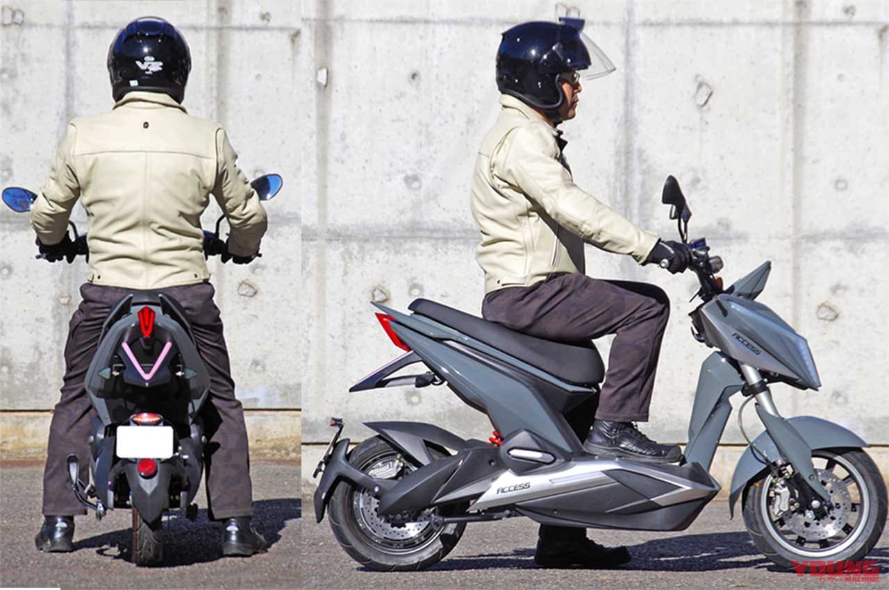 電動バイク アクセス スニーク77 ライディングポジション|精悍な容姿のトコトコ走り系電動バイク「アクセス スニーク77」試乗インプレッション