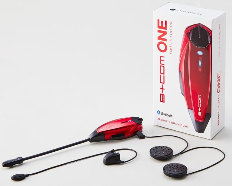 サイン・ハウス B+COM ONE ルビーレッドモデル|バイク用インカム|サイン・ハウスのインカム「B+COM ONE」に限定ルビーレッドモデル登場【マイク同梱でお買い得】