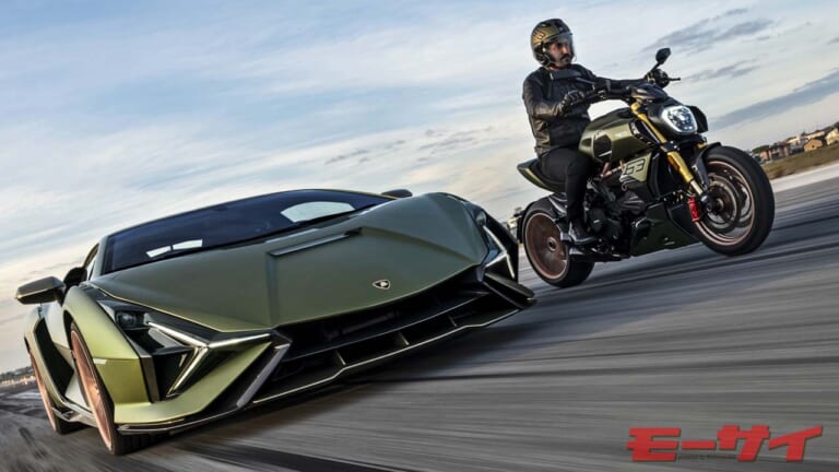 ランボルギーニ、AMGにアルピーヌ！「バイク×クルマ」名門ヨーロッパブランドによるコラボ車に昂ぶる（59ページ目）