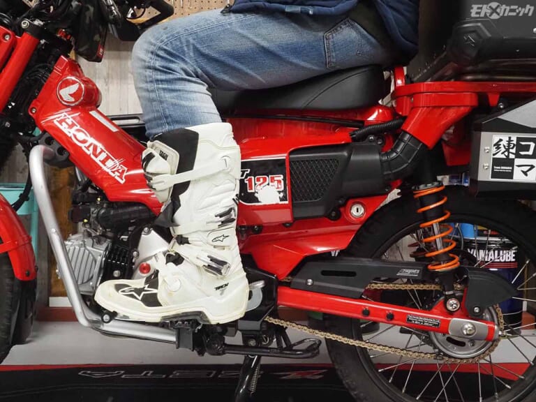 ホンダCT125ハンターカブ|スタンディング|CT125ハンターカブ 自分仕様のオリジナルパーツを作ってみた〈サイドカバー&リヤサス編〉