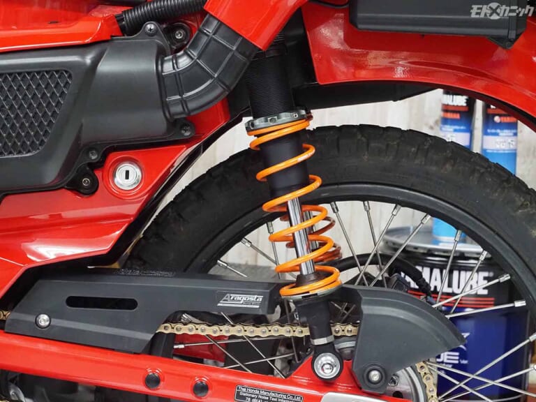 ホンダCT125ハンターカブ|アラゴスタサスペンション|CT125ハンターカブ 自分仕様のオリジナルパーツを作ってみた〈サイドカバー&リヤサス編〉