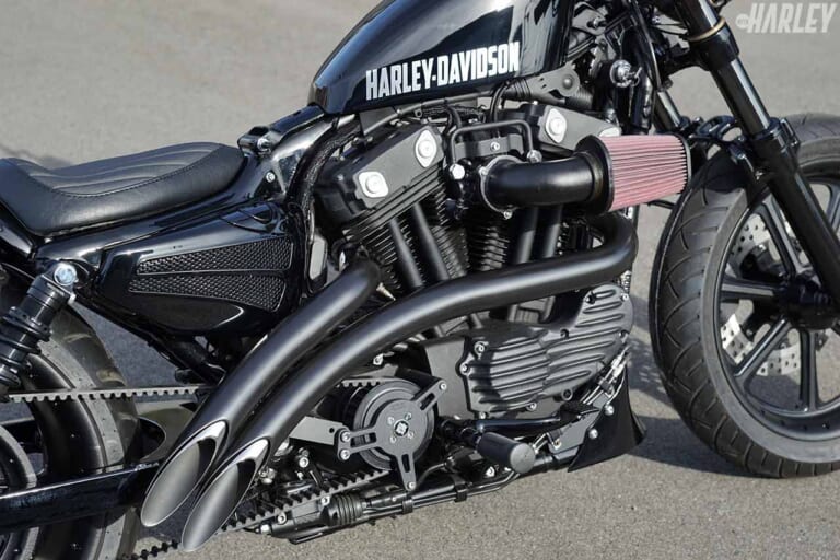 ハーレーダビッドソン スポーツスター トライジャカスタム「地神」エンジン&マフラー|ハーレーカスタムトレンドニュース:1台のカスタムマシンに込められた”和魂洋才”の精神〈トライジャ 地神〉