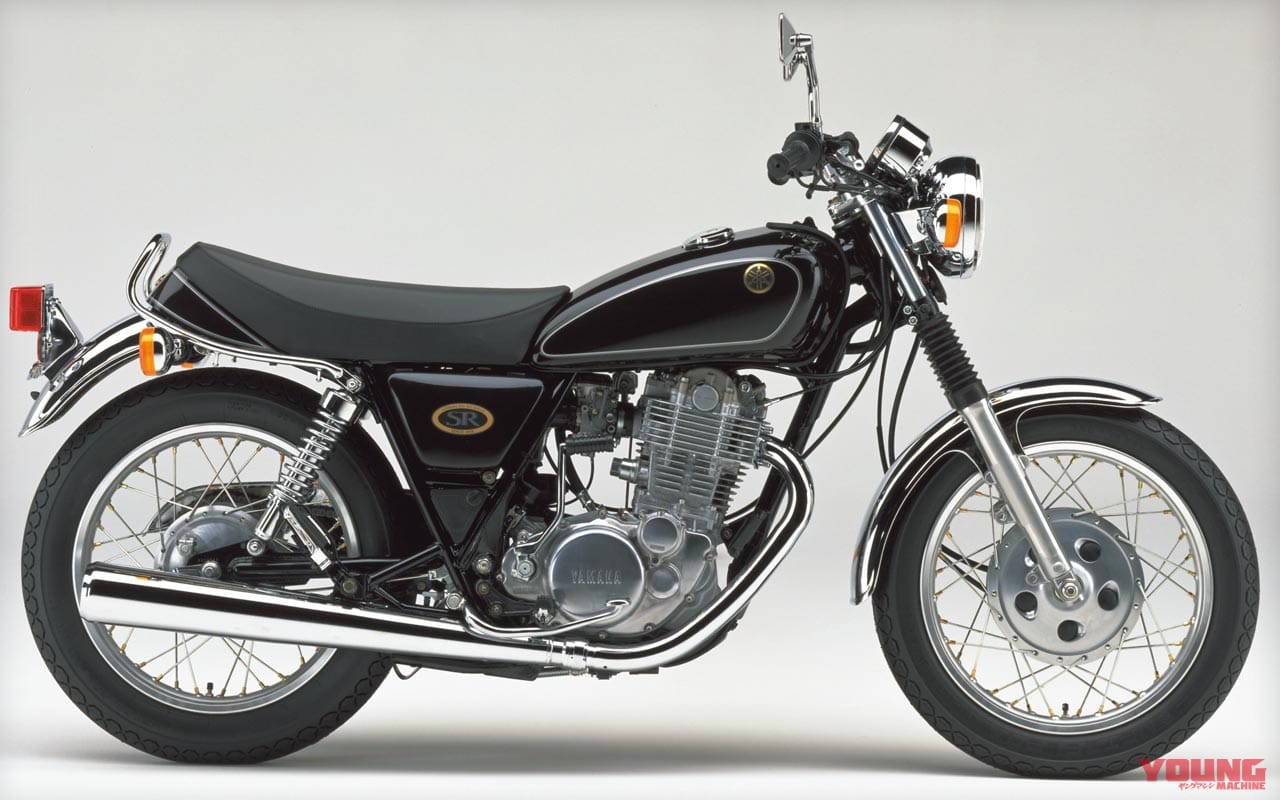 '99 ヤマハSR400|ブラックゴールド(共通色)|永遠のスタンダード空冷単気筒:ヤマハSR400/SR500歴代カラー大図鑑【1991~1999】