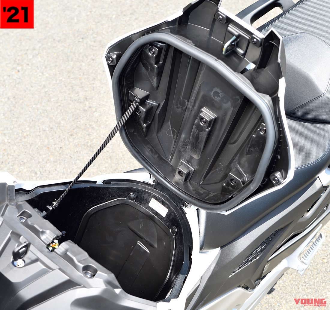 ホンダNC750X新旧比較試乗インプレ|'21モデル|ラゲッジボックス|ホンダNC750X新旧比較試乗インプレッション【コスパ革命児が電脳化&軽量化で大幅進化】